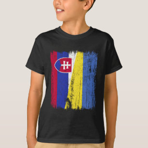 Slowakije Oekraine Half Vlag Slowaakse Oekraïense T-shirt