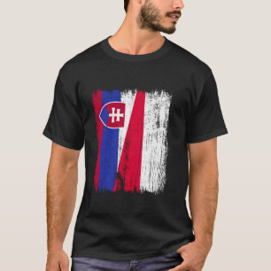 Slowakije Polen Halfvlag Slowaakse Poolse Afkomst T-shirt
