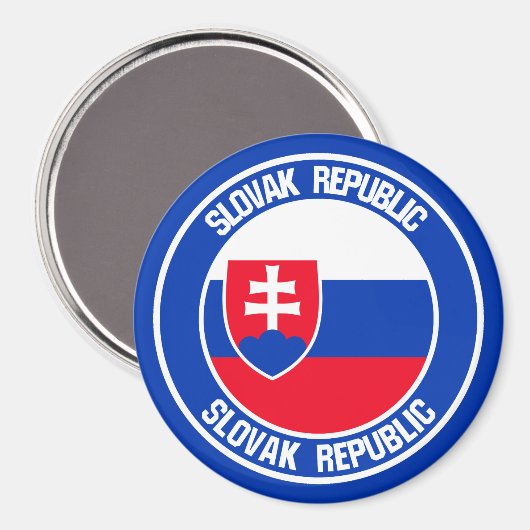 Slowakije Round Emblem Magneet (Voorkant / Achterkant)
