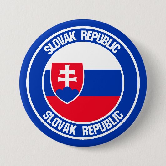 Slowakije Round Emblem Ronde Button 7,6 Cm (Voorkant)