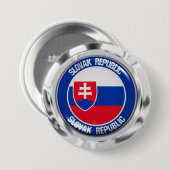 Slowakije Round Emblem Ronde Button 7,6 Cm (Voorkant /achterkant)
