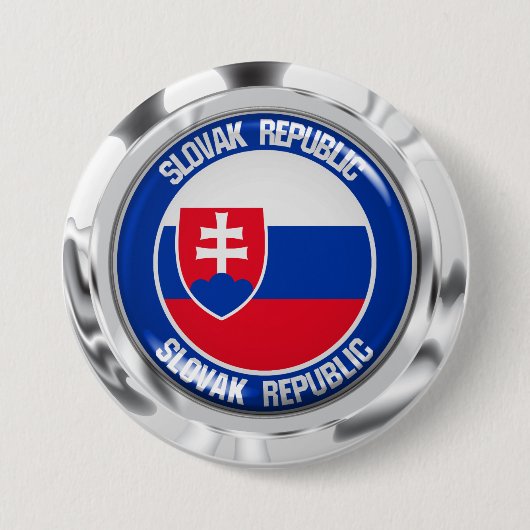 Slowakije Round Emblem Ronde Button 7,6 Cm (Voorkant)