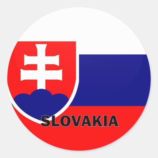 Slowakije Roundel kwaliteitsvlag Ronde Sticker (Voorkant)