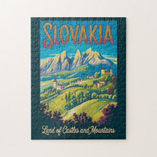 Slowakije Skyline Illustratie Reis Kunst Vintage Legpuzzel
