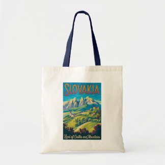 Slowakije Skyline Illustratie Reis Kunst Vintage Tote Bag