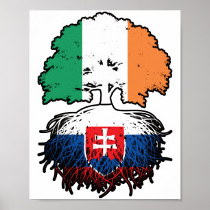 Slowakije - slowaaks - Iers - bomen - vlag Poster