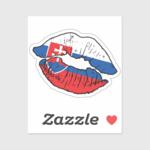 Slowakije Slowaakse lippenstift liefde vlag Sticker