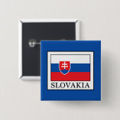 Slowakije Vierkante Button 5,1 Cm (Voorkant /achterkant)