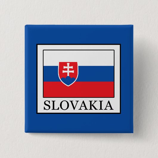 Slowakije Vierkante Button 5,1 Cm (Voorkant)