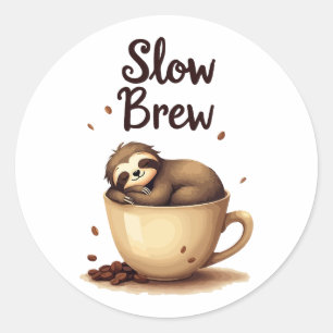 slowbrew koffiesleuf ronde sticker