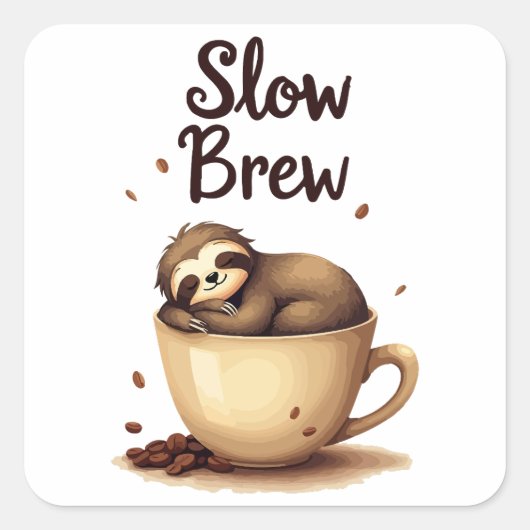 slowbrew koffiesleuf vierkante sticker (Voorkant)