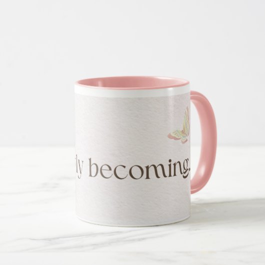 Slowly Becoming Poetic Quote Coffee Mug | Soft Pin Mok (Voorkant rechts)
