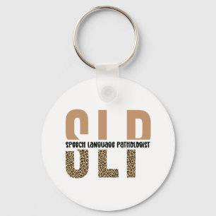 SLP-cheetah-afdrukcadeau Spraaktaalpatholoog Sleutelhanger