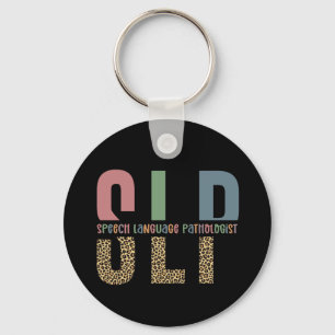 SLP-cheetah-afdrukcadeau Spraaktaalpatholoog Sleutelhanger