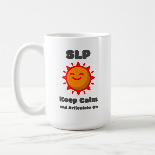SLP Gardez le calme et Articulez sur la Mug (Gauche)