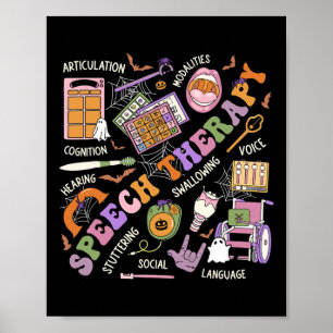 SLP Halloween Shirt Spraaktherapie Halloween Schat Poster