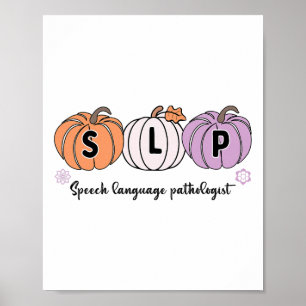 Slp Pompoen Spraaktaalpatholoog Cijfer Herfst Poster
