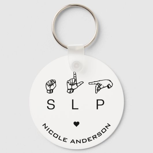 SLP Speech Language Pathologist ASL - Aangepast Sleutelhanger (Voorkant)