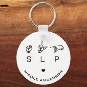 SLP Speech Language Pathologist ASL - Aangepast Sleutelhanger (Voorkant)