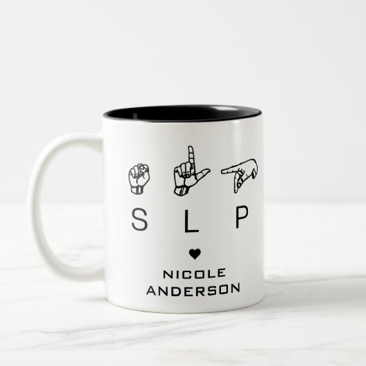 SLP Speech Language Pathologist ASL - Aangepast Tweekleurige Koffiemok (Links)