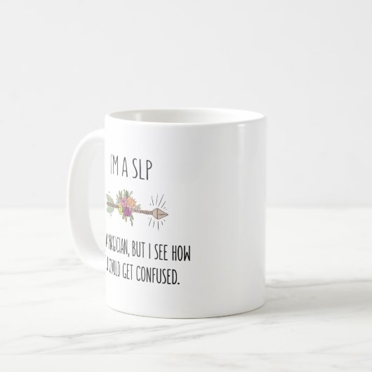 SLP Speech Language Pathologist Gift Coffee Mok (Voorkant links)