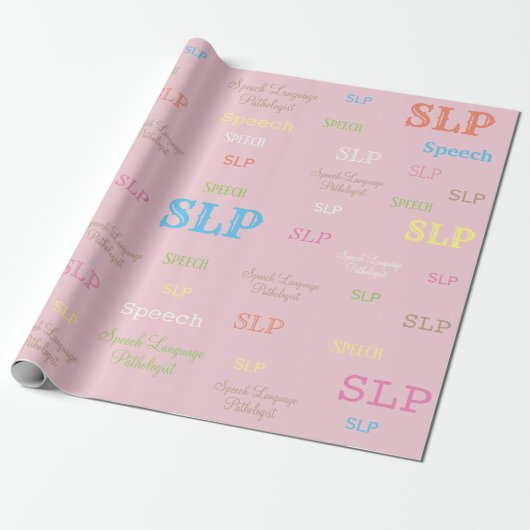 SLP (Speech language pathologist)-inpakpapier Cadeaupapier (Uitgerold)