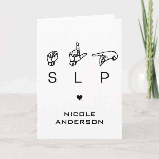 SLP Speech Language Patholoog ASL Kaart (Voorkant)