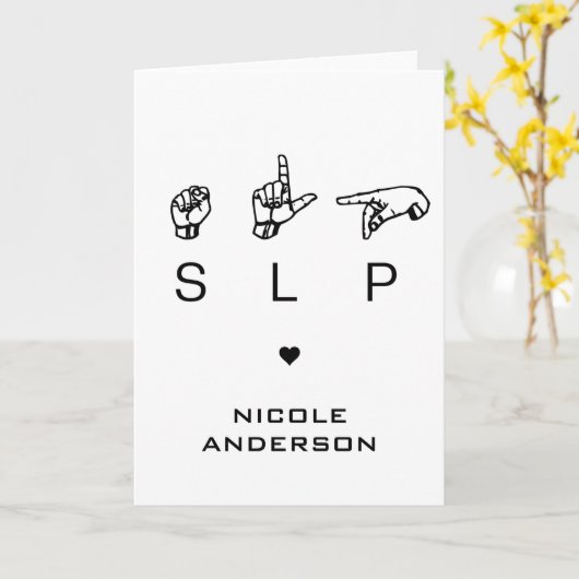 SLP Speech Language Patholoog ASL Kaart (Gele Bloem)