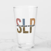 SLP Speech Patholoog Leopard Print Typografie Glas (Voorkant)