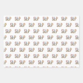 SLP Speech Patholoog Leopard Print Typografie Inpakpapier Vel (Voorkant)