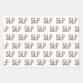 SLP Speech Patholoog Leopard Print Typografie Inpakpapier Vel (Voorkant 3)