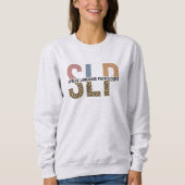 SLP Speech Patholoog Leopard Print Typografie Trui (Voorkant)