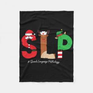 Slp Spraak Taalpatholoog Kerst Slp Kerstman Fleece Deken