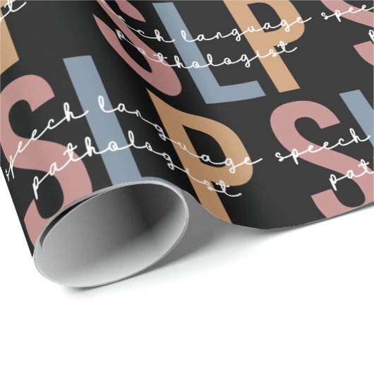 SLP Spraaktaal Patholoog Retro Patroon Cadeaupapier (Rol Hoek)