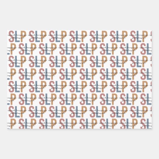 SLP Spraaktaal Patholoog Retro Patroon Inpakpapier Vel (Voorkant 3)