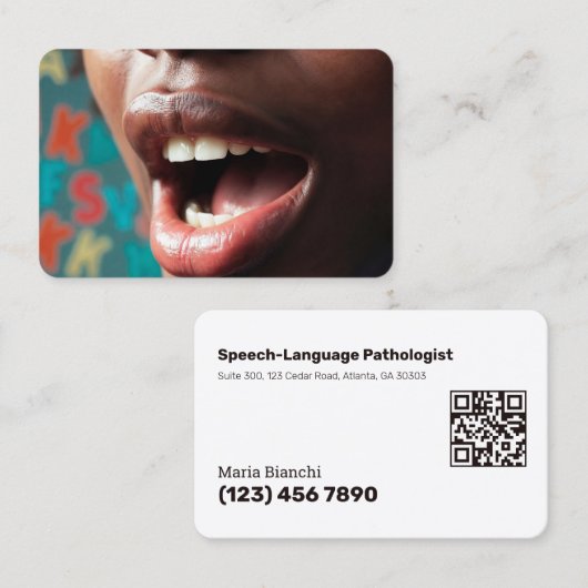 SLP-spraaktaal scanbaar Visitekaartje (Voorkant / Achterkant)