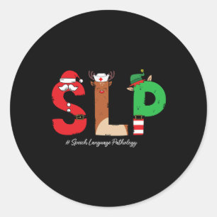 Slp Spraaktaalpatholoog Kerst Slp Kerstman Ronde Sticker