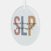 SLP-spraaktaalpatholoog Retro Glas Ornament (Voorkant links)