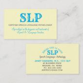 SLP-visitekaartjes die gootstenen naar tieners bed Visitekaartje (Voorkant / Achterkant)