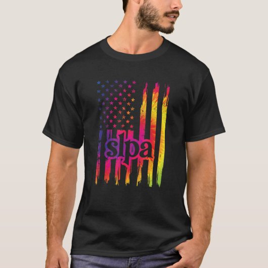 Slpa Us Flag Speech Language Pathology Assistant T-shirt (Voorkant)