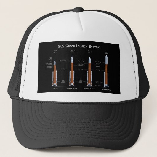 SLS Space Launch System Rockets Trucker Pet (Voorkant)