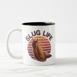 Slug Life Funny Pun  cadeau voor Slug Lover Tweekleurige Koffiemok