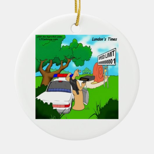 Slug Traffic Cop Funny Keramisch Ornament (Voorkant)