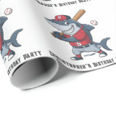 Slugger Shark Birthday Bash Cadeaupapier (Rol Hoek)