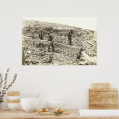 SLUICE BOX GOLD MINING c. 1889 Poster (Keuken)