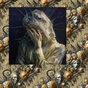 Sluier Verscheuren — Gotische Surrealistische Fijn Canvas Afdruk