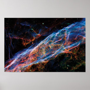 Sluiernevel NASA Hubble-ruimtfoto Poster