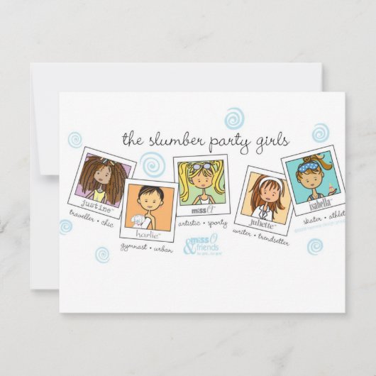 sluimerende feestmeisjes kaart (Voorkant)
