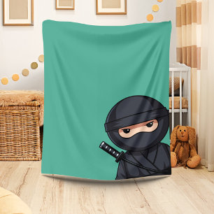 sluipende ninja op groen fleece deken