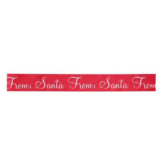 Sluis van Santa Script Holiday Modern Red Satin Ri Lint (Voorkant)